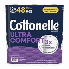 Cottonelle Ultra ComfortCare Toilet Paper Mega Roll 2 Ply 308.40 sq ft 12 pk