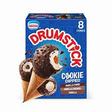 Drumstick Cookie Dipped Ice Cream Cones Variety Pack 8ct