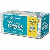 Member's Mark 2-Ply Flat Box Facial Tissue 160/box 12ct