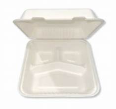 EcoGuardian 3-Compartment Clamshell Takeout Containers  9x9 50ct