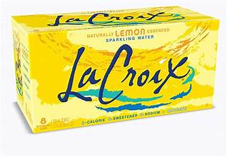 La Croix Sparkling Water Lemon 8pk + Bottle Deposit $.40