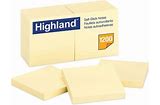 Highland Sticky Note Pads 3x3 Yellow 12ct