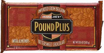 TJ Pound Plus Bittersweet Chocolate Bar with Almonds 17.6oz