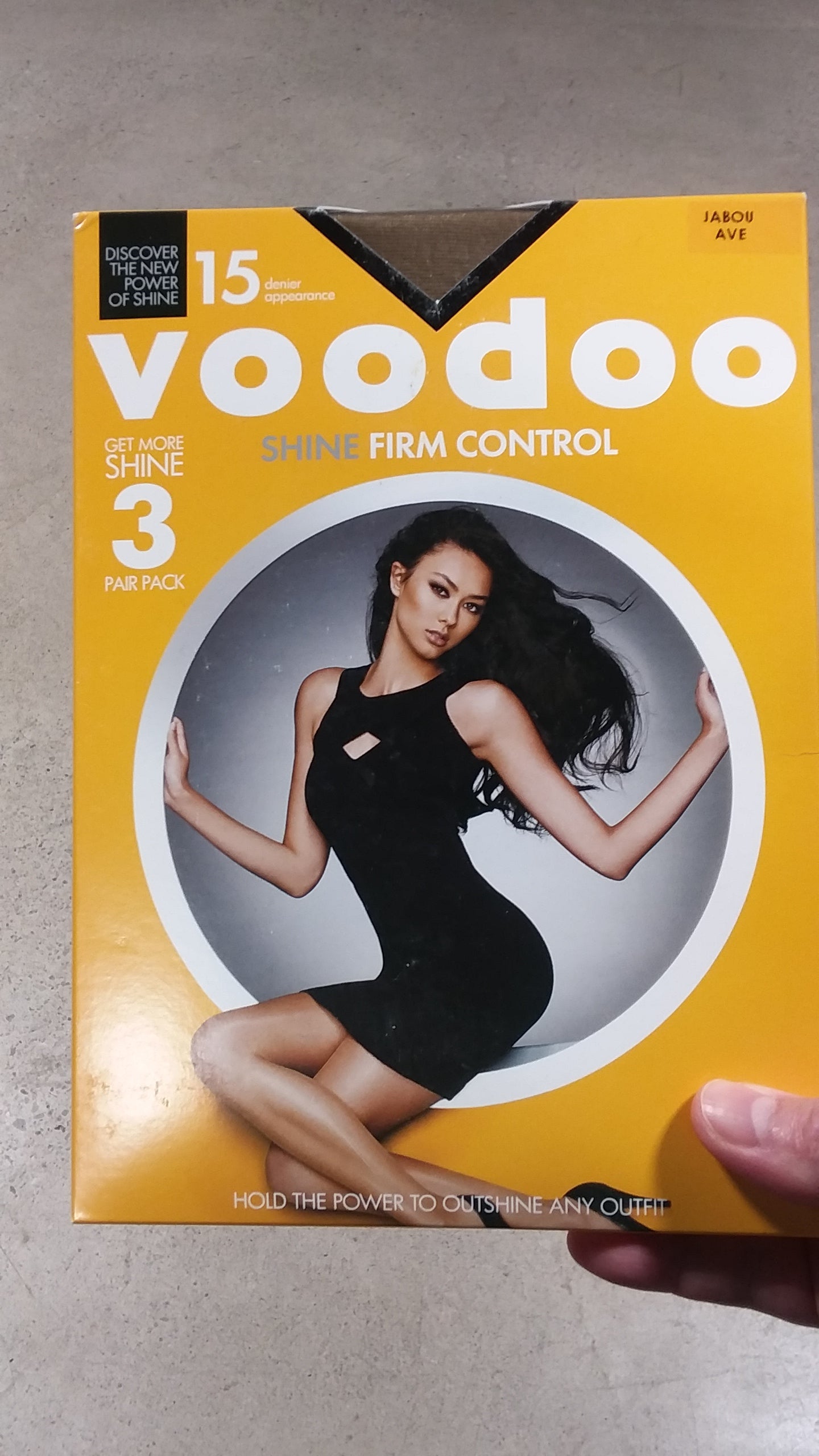 Voodoo Stockings Shine Firm Control 3 Pk Jabou Average