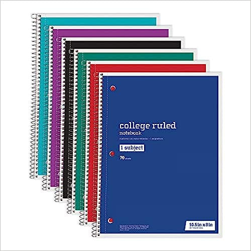 Just Basics Spiral Notebook College Ruled 70 Sheet