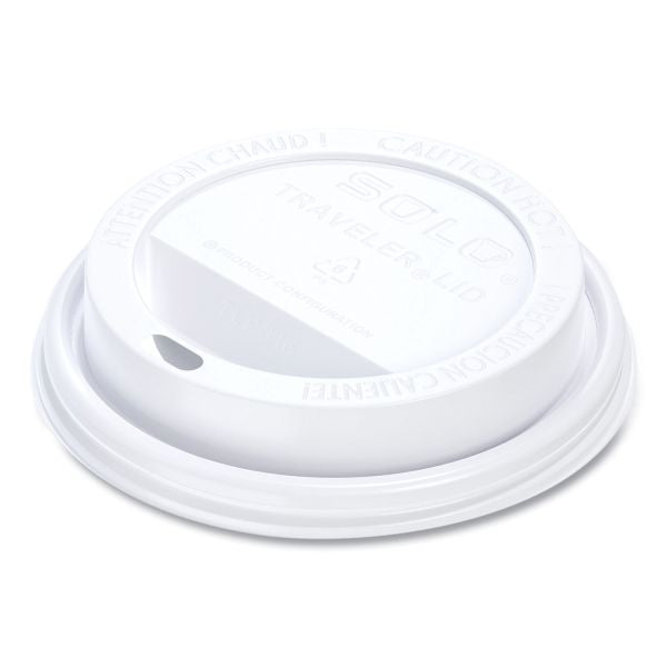 SOLO White Traveler Drink-Thru Lid 100ct