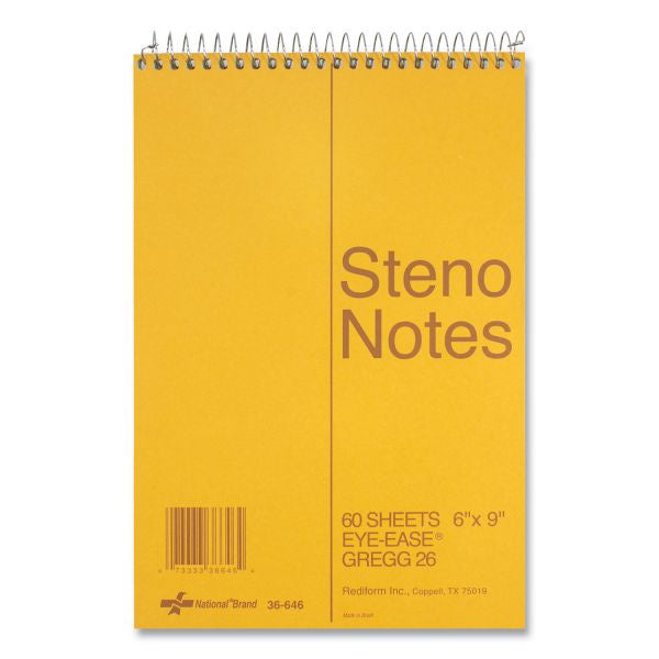 National Steno Book 6 x 9 Eye-Ease Green 60 Sheet