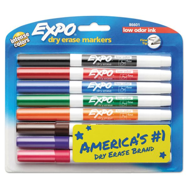 EXPO Dry Erase Marker Fine Bullet Tip Assorted Colors 8ct