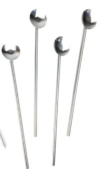 Metal Straw Spoons Short Set of 5