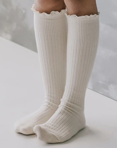 Jamie Kay Frill Socks - Milk