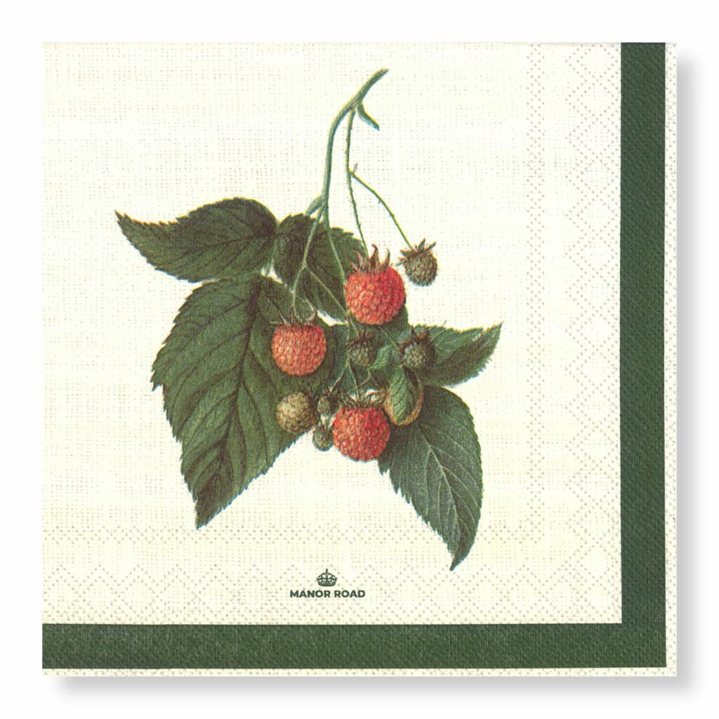 Manor Road Raspberry Harvest Lunch Napkin 20pk