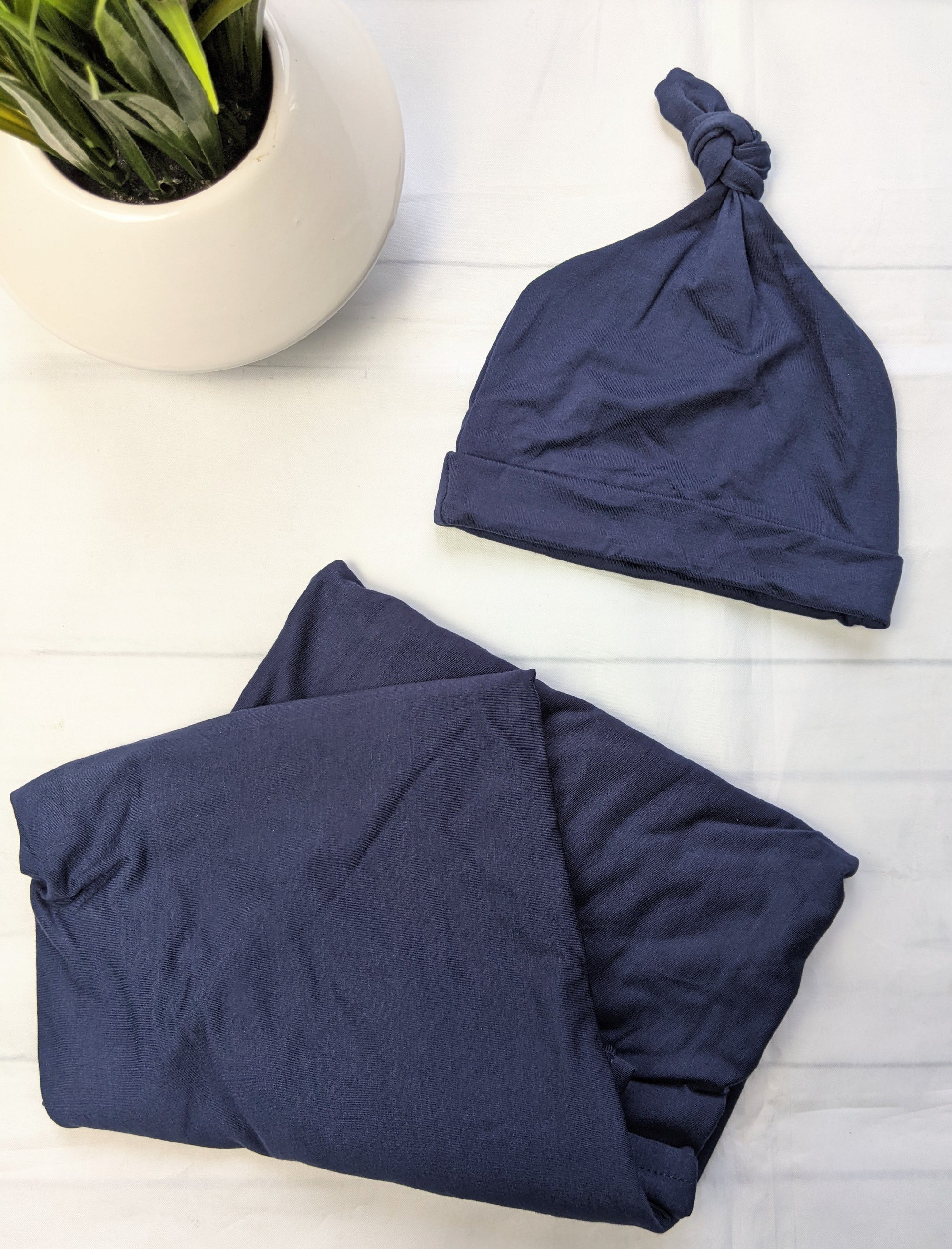 Navy Blue Baby Swaddle Blanket