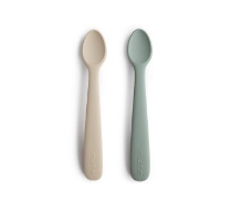 Mushie Silicone Feeding Spoons 2 Pack Cambridge Blue