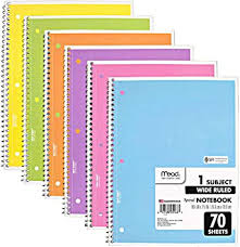 Mead Ruled Note Books Wide Ruled 70 Sheet