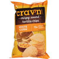 Crav'n Flavor White Corn Tortilla Rounds Chips 13oz