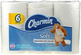 Charmin  Ultra Soft Toilet Paper 6 Jumbo Rolls 177sq ft