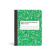 Staples Green/White Wide Ruled Composition Notebook 7.5" X 9.75" 80 Sheets 1ct