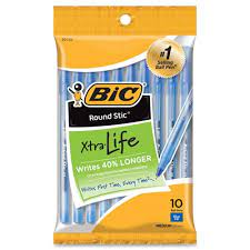 BIC Round Stic Pens Blue 10pk