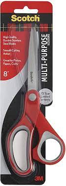 Scotch Multi-Purpose Scissors 8" Gray/Red