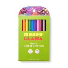 Mondo Llama Washable Markers Fine Tip 10ct