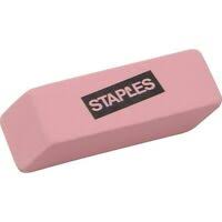 Staples Pink Wedge Erasers 3ct