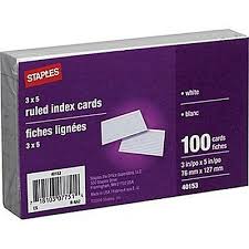 Staples Line Ruled 3"X 5" Index Cards 100ct