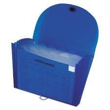 C-Line Expanding Accordion File 13 Pocket Letter Size Blue