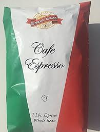 Supremo Italiano Cafe Espresso Whole Bean Coffee 2lb