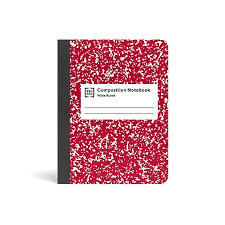 Staples Red/White Wide Ruled Composition Notebook 7.5" X 9.75" 80 Sheets 1ct