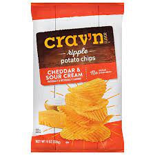 Crav'n Flavor Cheddar Sour Cream Ripple Chips 8oz