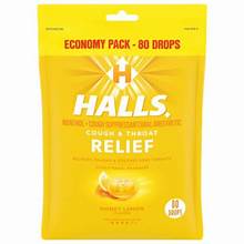 Halls Relief Cough Drops Honey Lemon 80 ct