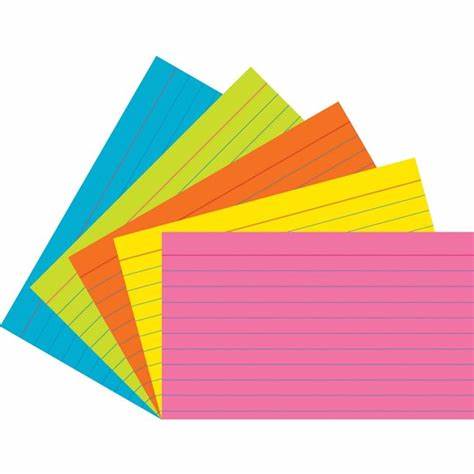 Up&Up Ruled 3"X5" Index Cards Assorted Colors 100ct