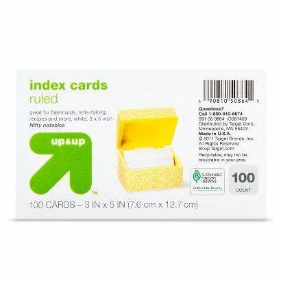 Up&Up Ruled 3"X5" Index Cards 100ct