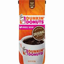 Dunkin Donuts Whole Bean Original Blend Medium Roast Coffee 12 oz