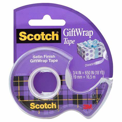 Scotch Satin Finish Gift Wrap Tape Jumbo Roll 1100 in