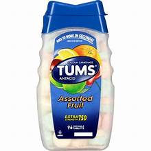 Tums Extra Strength 750 Assorted Fruit Chewable Tablets 96 ct