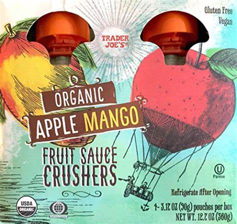 TJ Organic Apple Mango Fruit Sauce Crushers 4ct 12.7oz