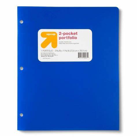 Up&Up 2-Pocket Plastic Portfolio Folder