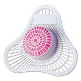 HOSPECO Health Gards White/Pink Cherry Scent Urinal Screen w/ Non-Para Block 12ct